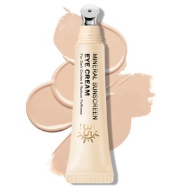 QIUFSSE Mineral Sunscreen Eye Cream,3-in-1 Under Eye Cream,for Puffiness and Bags Under Eyes,Dark Circle and Wrinkles,Anti Aging,Under Eye Brightener and Concealer,SPF 35 （Light）