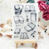 WooYangFun Craft 1pcs Book Collection Background Clear Stamp for Card