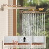 Kurpot Shower System, 12 Inch Bathroom Shower Faucet Set, Brushed