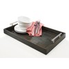Kobolo Rectangular Bamboo Tray with Metal Handles (Grey)