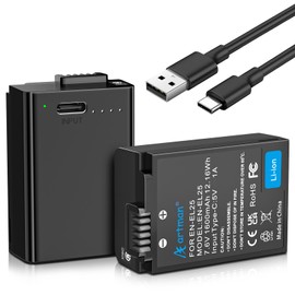 Artman EN-EL25 EN-EL25A Battery 1600mAh 2-Pack and USB-C Fast Charging Cable, Perfectly Compatible with Nikon Z50 Z30 Z50ii ZFC Camera, Fully Decoded Without Error Prompts