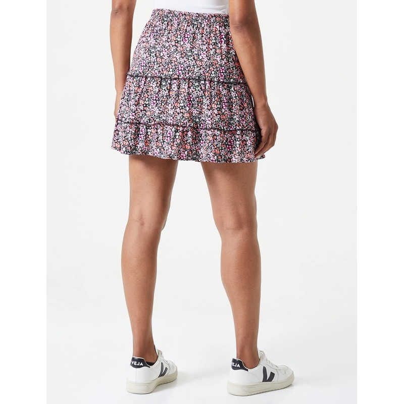 VERO MODA Women's Skirt, Georgia Peach/Aop:cille