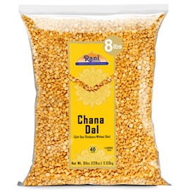 Rani Chana Dal (Split Desi Chickpeas without skin) 128oz (8lbs) 3.63kg Bulk ~ All Natural | Gluten Friendly | NON-GMO | Kosher | Vegan | Indian Origin