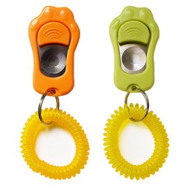 2 Pack Dog Training Clicker Dog Clicker Dog Whistle Dog Training Clicker Pet Training Clicker Adjustable Training Supplies PC Material Abrasion Resistant (Green and Orange)