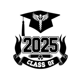 CafePress Caduceus Medical School Graduate Class Of 2025 Large Zipper Toiletry Pouch, 12.5" x 8.5"