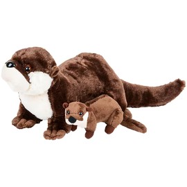 Adventure Planet Birth of Life River Otter with Baby Plush Toy 12.5" Long Without Tail