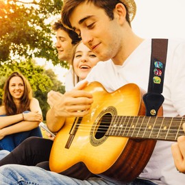 MengH-SHOP Guitar Strap Buttons Metal Guitar Strap End Button with Mounting Screws and Rubber Cushion for Classic Electric Acoustic Guitar Bass Ukulele 9 Pack (Gold, Silver, Black), Gold, Silver,