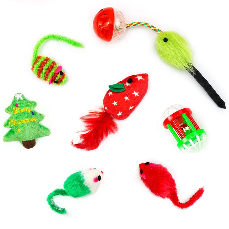 CHIWAVA 17 Pack Christmas Cat Toy Gifts Bag Set Assorted