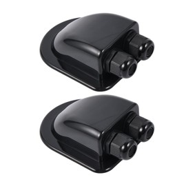 Mythosurge Pack of 2 Solar Roof Guide, IP68 Waterproof, 2-Way Solar Cable Grommet, ABS Weatherproof Housing for Motorhomes, Caravans, Ships (Black)