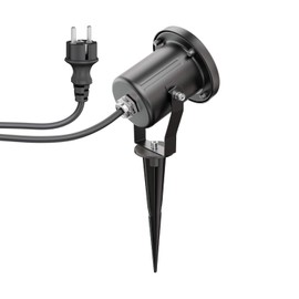 ledscom.de MIBU LED Garden Spotlight Black with Ground Spike for Outdoor Use Stainless Steel Includes GU10 Lamp 4.914 W 450 lm 100° Warm White