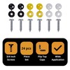 24 Pcs Number Plate Screws and Caps Set –Black, White