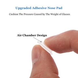 Mr.ZzjOOj Eyeglass Nose Pads, Soft Silicone Adhesive Air Chamber Glasses Nose Pads, 3.5mm Heighten Nose Pads for Plastic Frames, 12 Pairs (Clear)