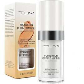 TLM Colour Changing Liquid Foundation Hides Wrinkles & Lines, BB Cream Makeup Base Concealer Cover Moisturizing Fluid for all Skin Tone SPF15, Pack of 1