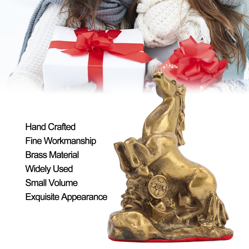 Horse Statue Hand Crafted Fine Workmanship Small Volume Brass Material