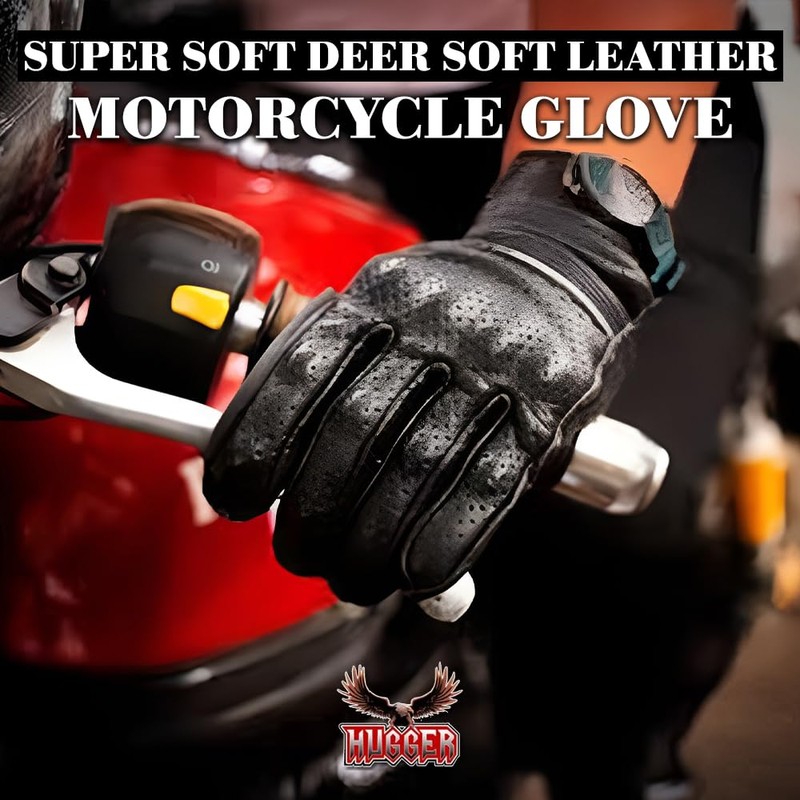 Hugger Men's Breathable Glove for Driving or Motorcycles with Lightly