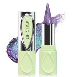 HOSAILY Purple Metallic Chameleon Lip Liner and Lipstick Combo, Multichrome Glitter Diamond Creamy Goth Lipstick Shimmer Lips Liner Stain, High Shine Lightweight Lipsticks Makeup for Women 03