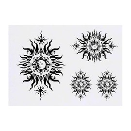 Azeeda 4 x 'Stammessonne ' Temporäre Tattoos - Wasserfest, Hautfreundlich & Ungiftig · Transfers in Verschiedenen Größen (TO00076292)