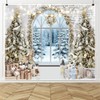 White Christmas Backdrops for Photoshoot Winter Window Christmas Photo Backdrop