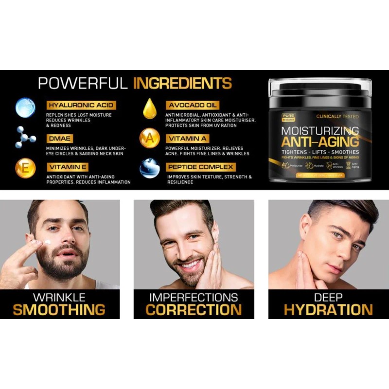 Crema Hidratante Facial Para Hombre, Crema Antienvejecimient