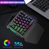 Einhändige Gaming-Maus-Tastatur-Kombination, LED-Farbhintergrundbeleuchtung 5500DPI, Einstellbares Ergonomisches Design oder Win/Android/OS X