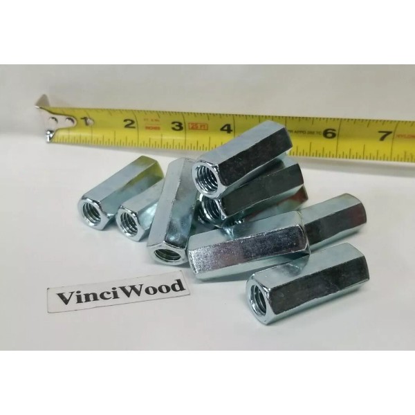 Qualware 7/16-14 x 1-3/4" (5/8" Wide), (10) COUPLING Nut, Zinc
