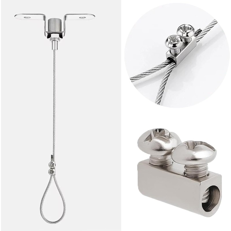Yeanifeana 50 Pack M3 Double Hole Wire Rope Clamps 10x5mm,