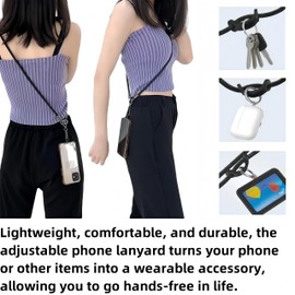 DOPSIP Phone lanyard, Universal Phone Strap with 2 Phone Patches, Adjustable anti-theft phone lanyard for all phones, Alloy buckle