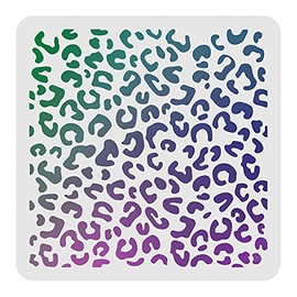 FINGERINSPIRE Leopard Skin Stencils Decoration Template 11.8x11.8 inch Plastic Drawing Painting Stencils Square Reusable Stencils for Painting on Wood, Floor, Wall and Tile