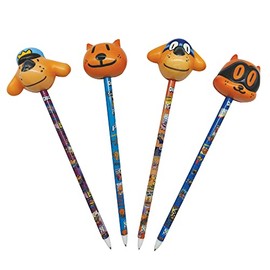 Raymond Geddes Dog Man Fidget Pens, Cute Pens For School and Home with Squishy Character Tops