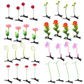 32Pcs Bean Sprout Hair Clips Funny Sprout Clips Random Mixed Styles Plant Grass Flower Butterfly Hairpins Cute Pea Little Grass Barrettes for Women Girls Kids Party Hair Accessories