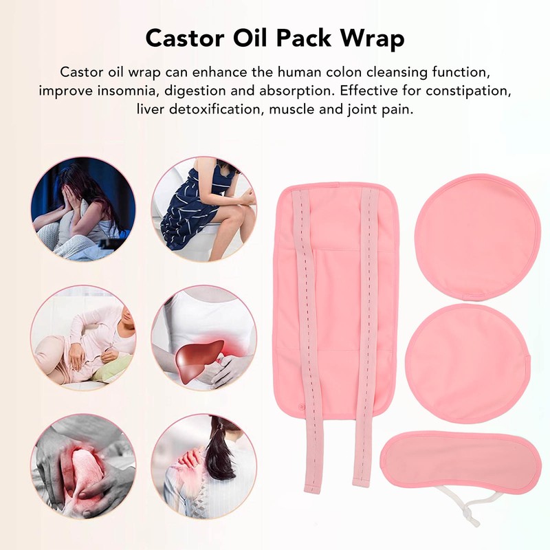Castor Oil Pack Kit Reusable Soft Adjustable Washable Castor Oil