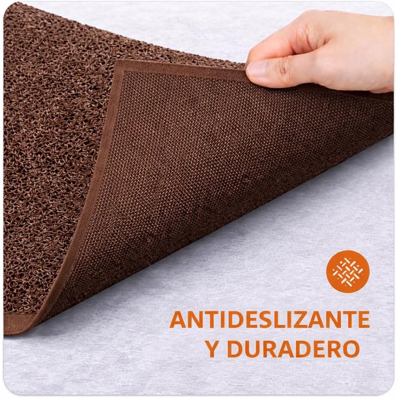 Genérico Tapete Liso 90 X 60 Cm Atrapa Polvo (Brown,
