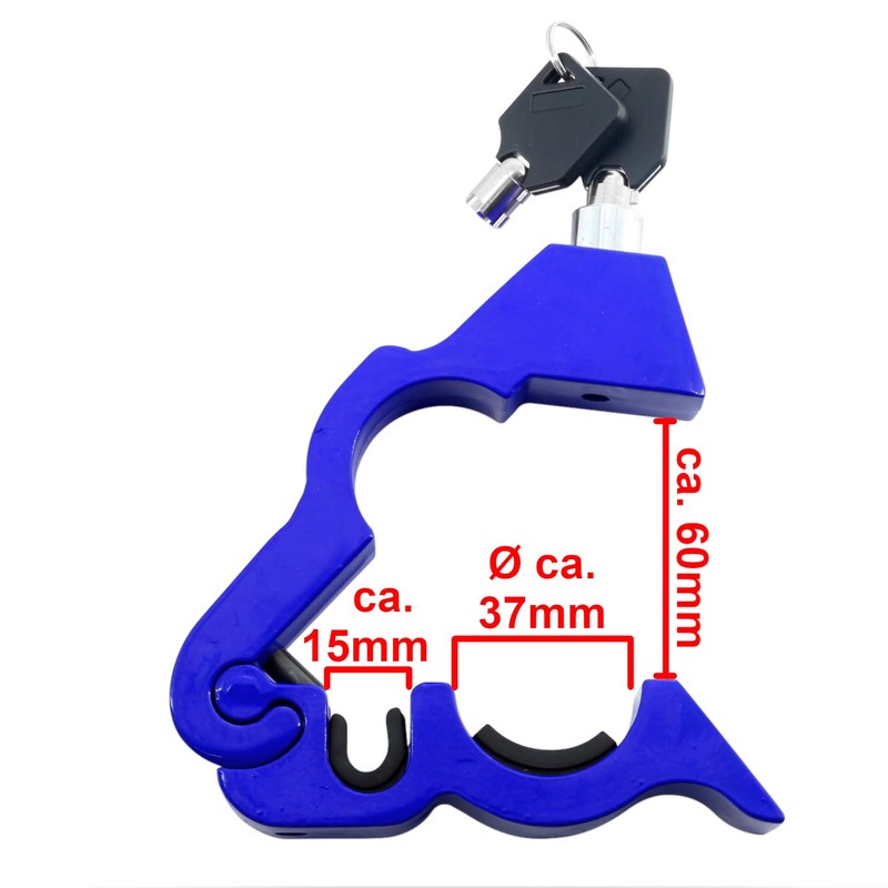 Area1 Scooter Motorcycle Brake Lever Lock Blue CNC with 2