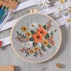 Huacan Embroidery Kits Flower for Adults Beginner 4 Pcs DIY