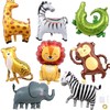 8 PCS Safari Jungle Animal Foil Balloons, Wild One Birthday