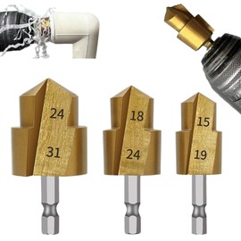 3 Pcs Taladro Escalonado de Elevación PPR, Broca Escalonada de Elevación PPR, Brocas Escariadoras para Tuberías de Agua, Broca de Reparación de Apertura y Expansión de Orificios para Tubería de Agua