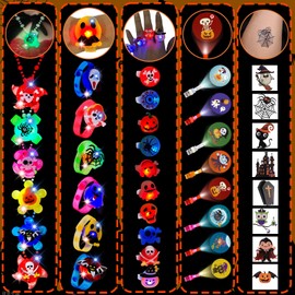 100PCS Halloween juguetes de luz nocturna, regalos de fiesta de Halloween, relleno de bolsas de dulces para clases de Halloween