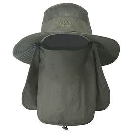FREESE Safari Hat, Wide Brim, Hat, Men's, Ultra Lightweight, Moisture Wicking, Quick Drying, Mesh, UV Protection, Pollen, Sun Protection, 2-Way, Folding, Fishing, Climbing, Outdoor Sports (Green)