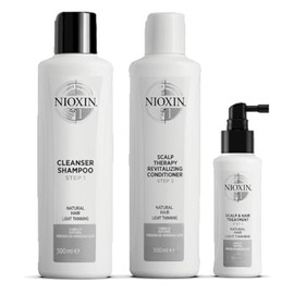 Nioxin Kit #1 de Crecimiento de Cabello, para Cabello Natural con Caída Moderada (3 Piezas: Shampoo 150ml + Acondicionador 150ml + Tratamiento 50ml)