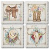 Thirstystone Rosewood Ranch 4-Pack Assorted Tumbled Tile Stone Coasters with