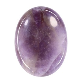 mookaitedecor Pack of 2 Amethyst Thumb Worry Stones Healing Crystals for Anxiety Stress Relief, Small Polished Oval Worry Stones Purple Thumb Stone Gift Reiki Good Luck Pocket Stones for Meditation