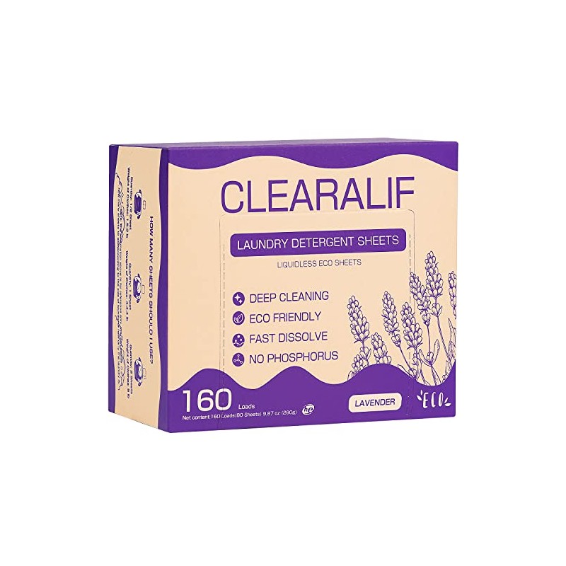 CLEARALIF Laundry Detergent Sheets 80 Sheets (Up to 160 Loads),