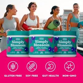 Simply Blossom Nutrition - Daily Greens & Superfood Powder + Collagen + Probiotics for Women's Digestive Health & Bloating Relief. Help Your Health Bloom - 3 Month Supply