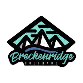 Die Cut Sticker Breckenridge, Colorado, Diamond Mountain, Contour Vinyl Sticker 1 to 3 inches (Waterproof Decal for Cars, Water Bottles, Laptops, Coolers), Small
