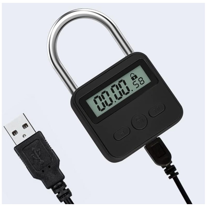 Enajucy Metal Timer Lock - Electronic Time Padlock with LCD