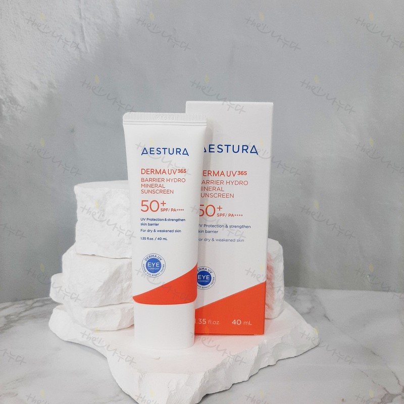 estra Aestura Astra Derma UV365 barrier moisture inorganic sunscreen +