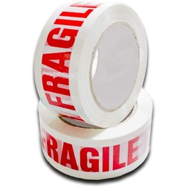 2 Rolls of Fragile Packaging Tape- 48mm x 66m- Very Strong Parcel Fragile Tape- Highly Visible on Parcels and Boxes- Provides Very Strong Seal. FRAGILE TAPE