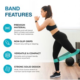Beenax Fabric Resistance Bands (Set of 3), Long/Short Exercise Bands for Women Men, Loop Bands, 3 Resistance Levels for Workout, Fitness, Stretching, Pull Up, Leg, Glutes, Squat and Strength Training