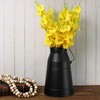 CVHOMEDECO. 10 Inch Galvanized Metal Milk Can with Wooden Handle,