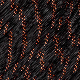 100 Feet 550 Paracord with Line Winder Rope Organizer (Black with Orange Tracer)